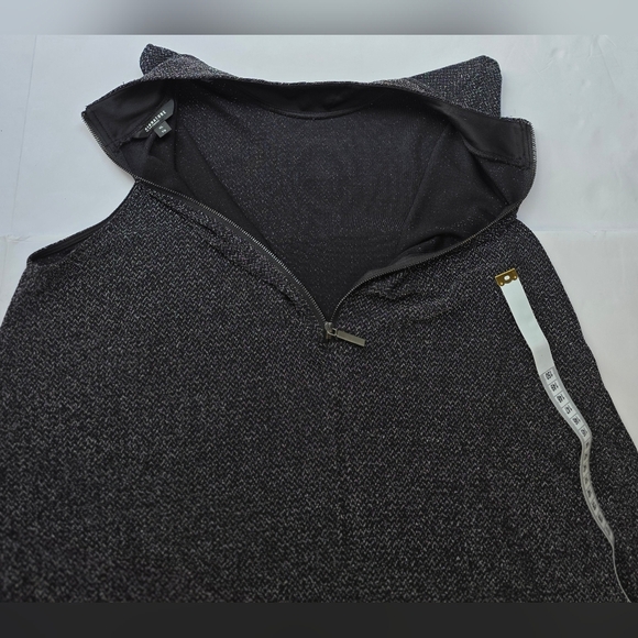 Retro sleeveless cocktail swing dress, black threaded with silver,, XL - Picture 8 of 16